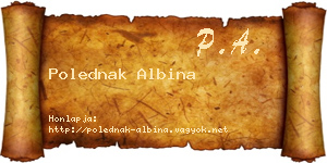 Polednak Albina névjegykártya